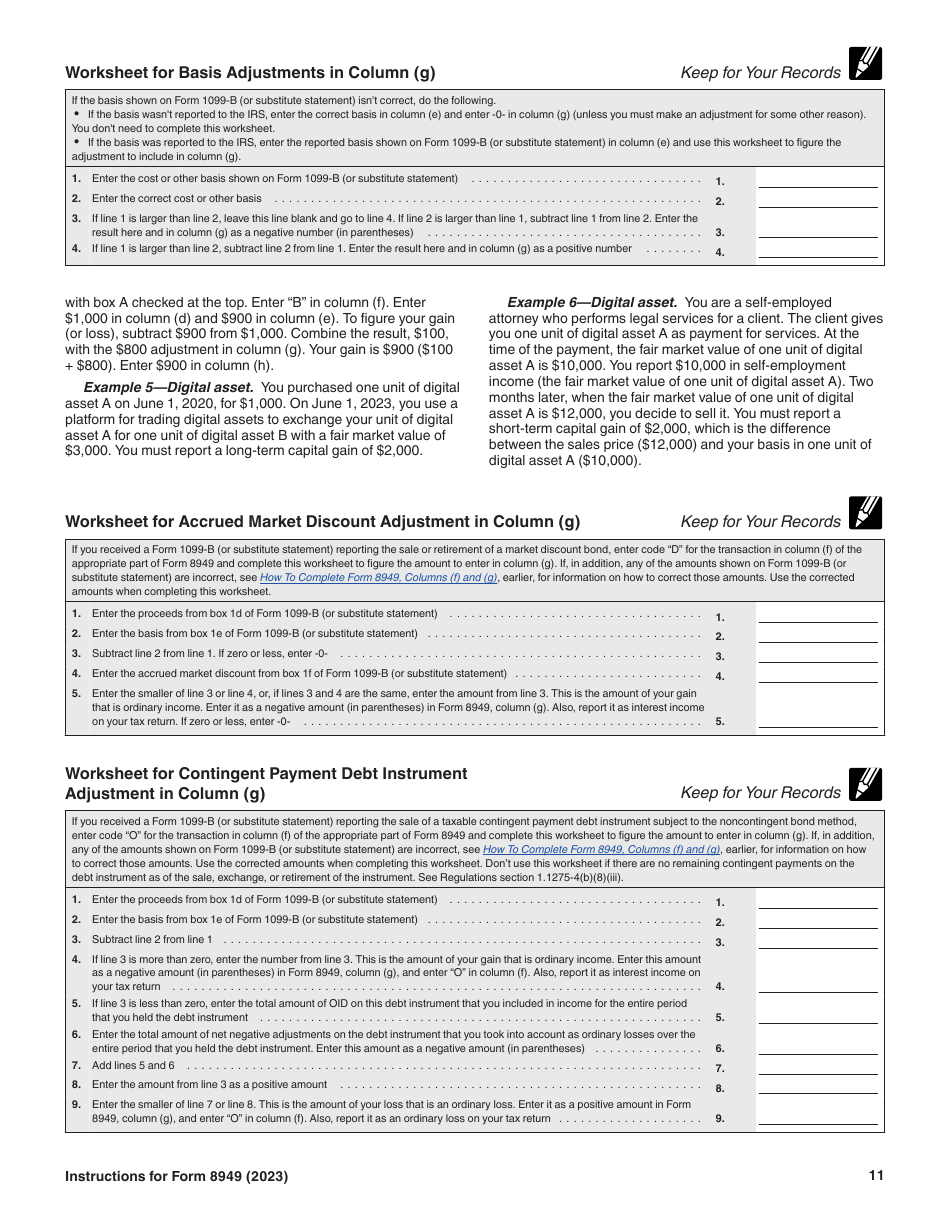 Download Instructions For Irs Form 8949 Sales And Other Dispositions Of Capital Assets Pdf 2023 0433