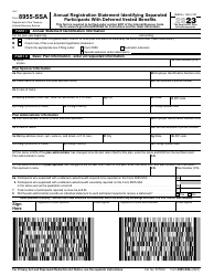 Document preview: IRS Form 8955-SSA Annual Registration Statement Identifying Separated Participants With Deferred Vested Benefits, 2023