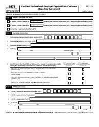 Document preview: IRS Form 8973 Certified Professional Employer Organization/Customer Reporting Agreement