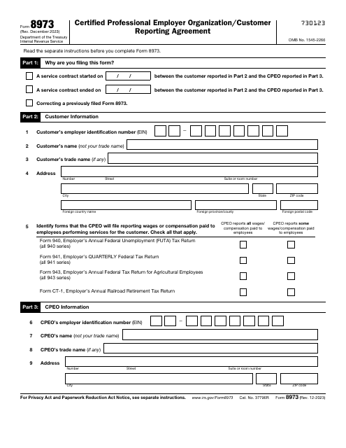 IRS Form 8973  Printable Pdf