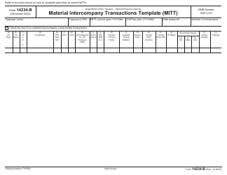 Document preview: IRS Form 14234-B Material Intercompany Transactions Template (Mitt)