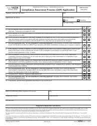 Document preview: IRS Form 14234 Compliance Assurance Process (CAP) Application