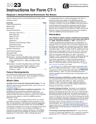 Document preview: Instructions for IRS Form CT-1 Employer's Annual Railroad Retirement Tax Return, 2023