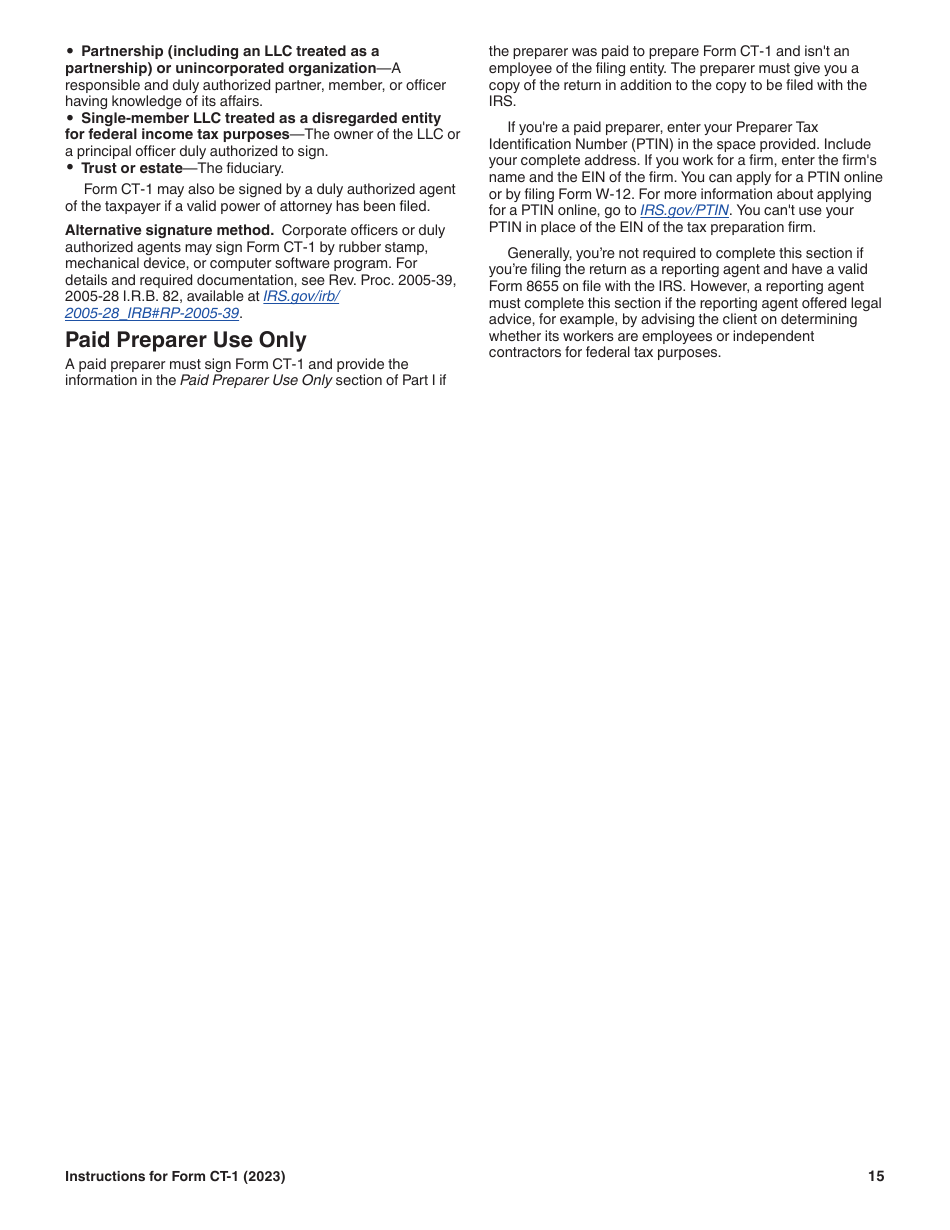 Instructions for IRS Form CT-1 Employers Annual Railroad Retirement Tax Return, Page 15