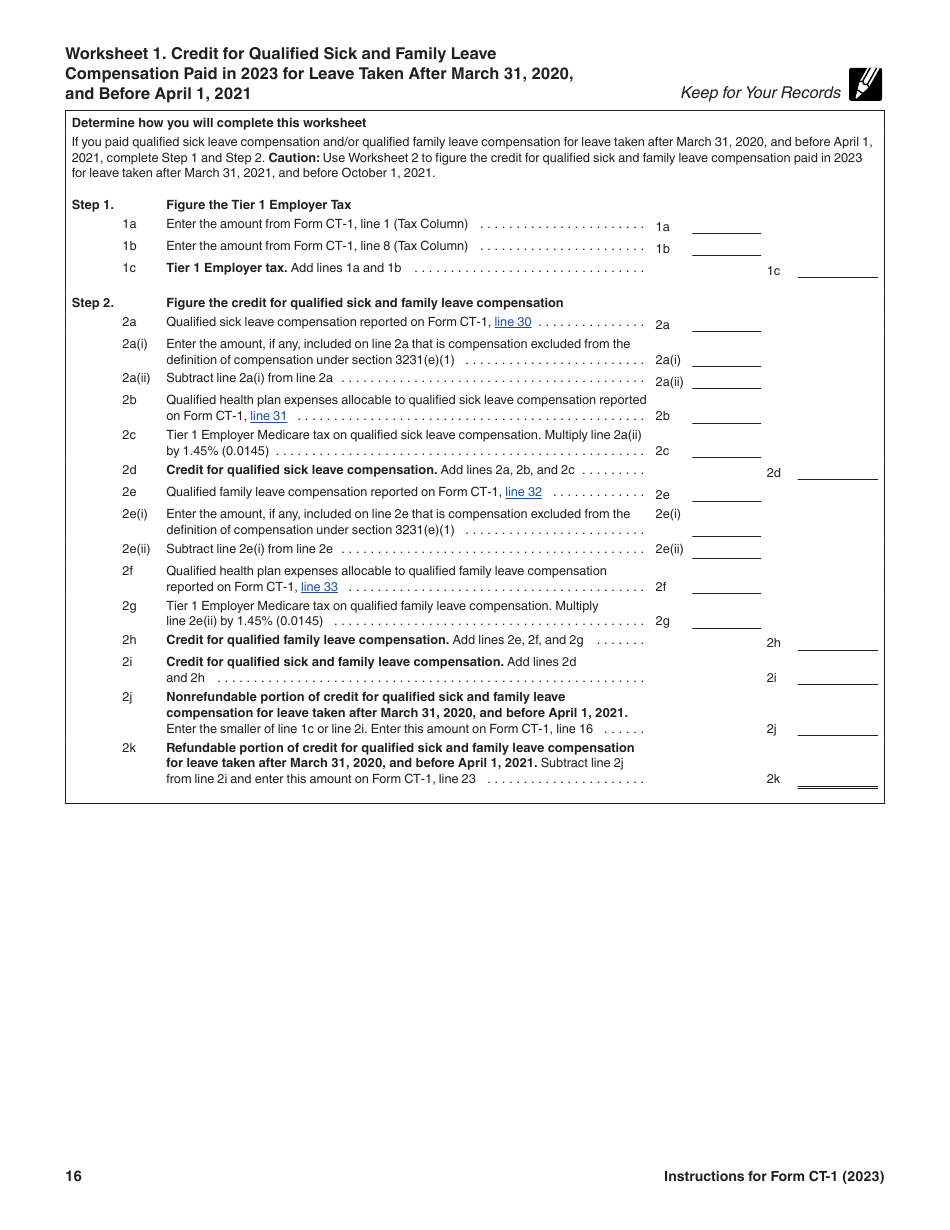 Instructions for IRS Form CT-1 Employers Annual Railroad Retirement Tax Return, Page 16