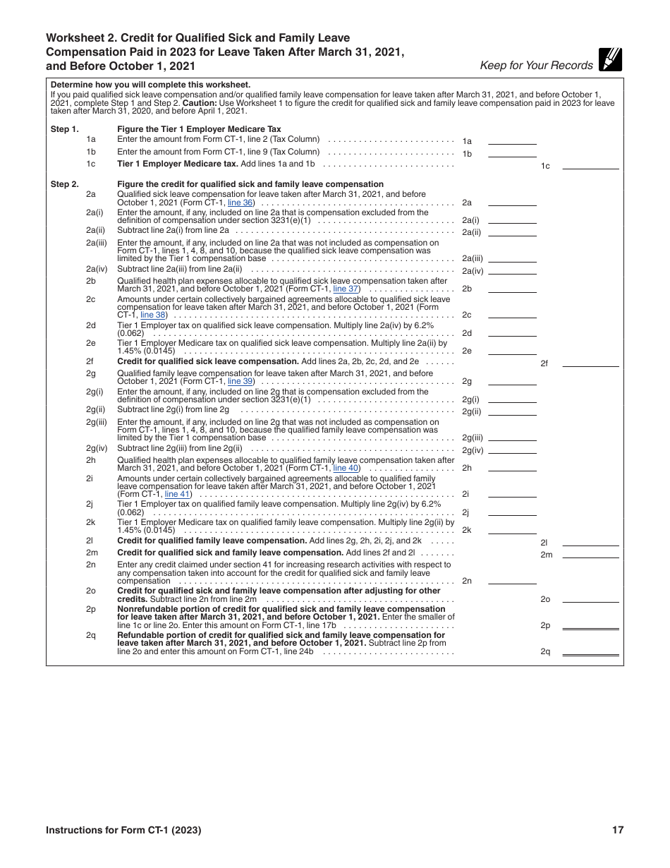 Instructions for IRS Form CT-1 Employers Annual Railroad Retirement Tax Return, Page 17