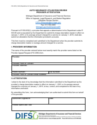 Document preview: Form FIS2376 Auto Insurance Utilization Review Provider Attestation - Michigan