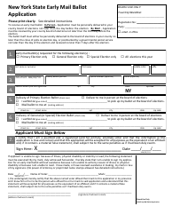 Document preview: New York State Early Mail Ballot Application - New York, 2024