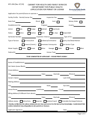 Form DFS-200 Application for Permit or License - Kentucky