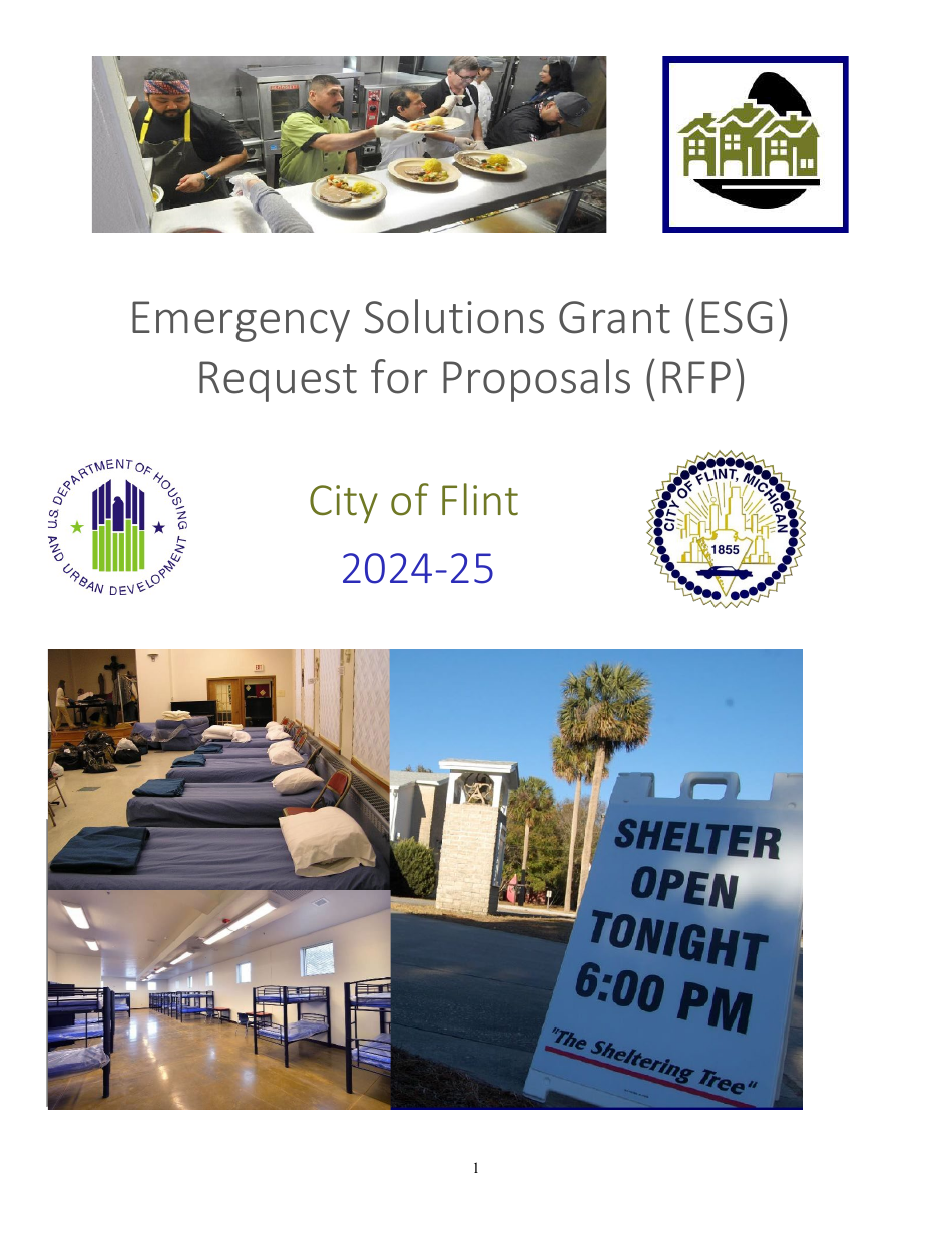 2025 City of Flint, Michigan Emergency Solutions Grant (Esg) Request