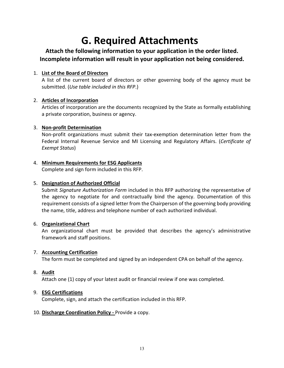 2025 City of Flint, Michigan Emergency Solutions Grant (Esg) Request