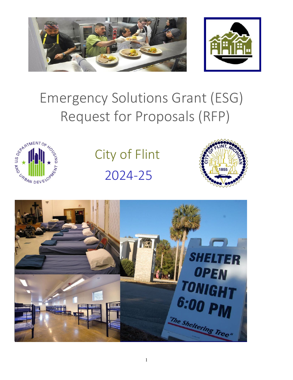Emergency Solutions Grant (Esg) Request for Proposals (Rfp) - City of Flint, Michigan, Page 1