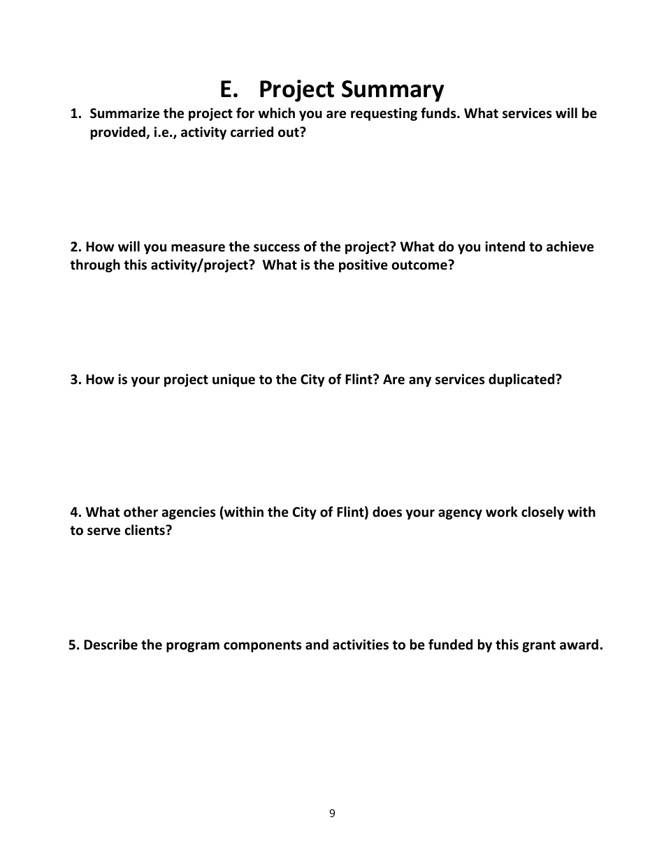 Community Development Block Grant (Cdbg) Request for Proposals (Rfp) - City of Flint, Michigan, Page 10
