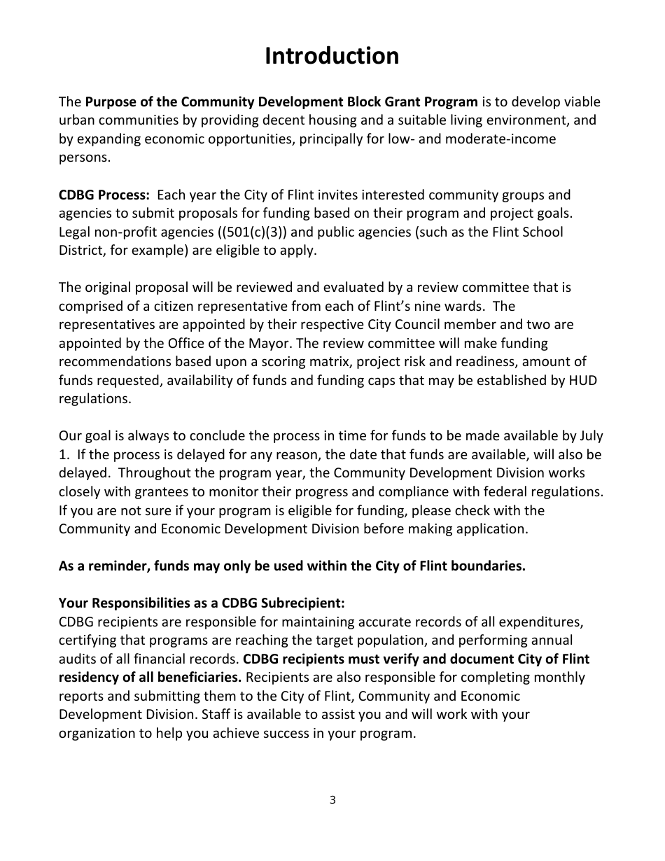 Community Development Block Grant (Cdbg) Request for Proposals (Rfp) - City of Flint, Michigan, Page 4