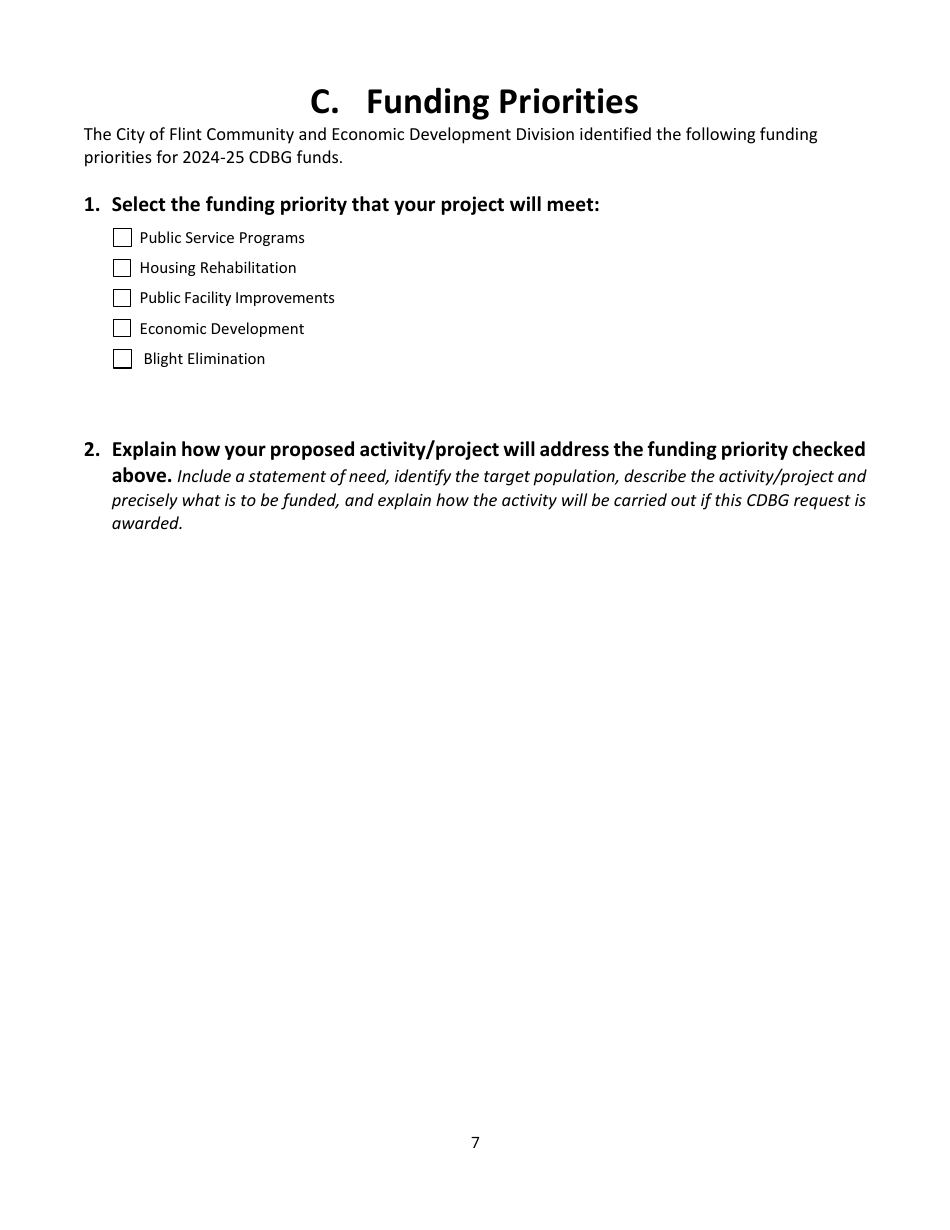 Community Development Block Grant (Cdbg) Request for Proposals (Rfp) - City of Flint, Michigan, Page 8