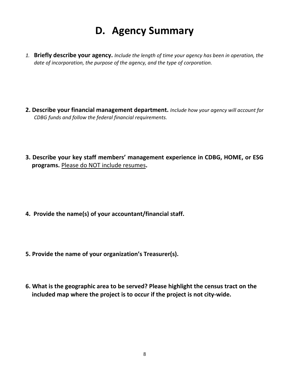 Community Development Block Grant (Cdbg) Request for Proposals (Rfp) - City of Flint, Michigan, Page 9