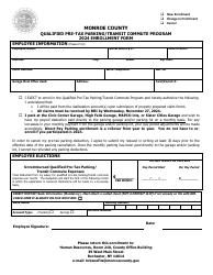 Document preview: Qualified Pre-tax Parking/Transit Commute Program Enrollment Form - Monroe County, New York, 2024