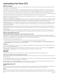 Form UT1 Individual Use Tax Return - Minnesota, Page 2
