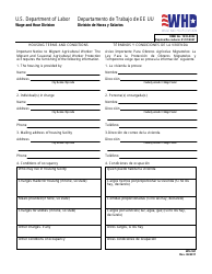 Document preview: Form WH-521 Housing Terms and Conditions (English/Spanish)