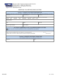 Form BEN-0056 Montana Tax Withholding Election - Montana