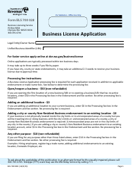 Form BLS700 028 Business License Application - Washington