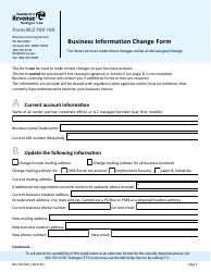 Form BLS700 160 Business Information Change Form - Washington