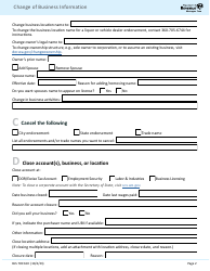 Form BLS700 160 Business Information Change Form - Washington, Page 2