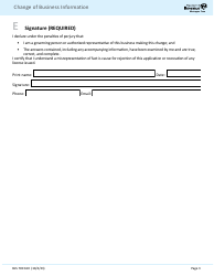 Form BLS700 160 Business Information Change Form - Washington, Page 3