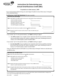 Document preview: Instructions for Form REV41 0058 Annual Small Business Credit (Sbc) - Washington