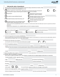 Form BLS700 028&#039;ES Solicitud De Licencia Comercial - Washington, Page 3