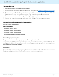 Form 64 0119 Qualified Renewable Energy Property Tax Exemption Application - Washington, Page 4