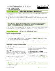 Form HCA50-0142 Pebb Certification of a Child With a Disability - Washington