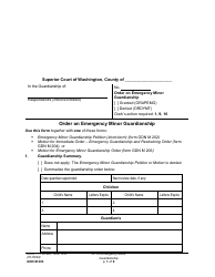 Form GDN M203 Order on Emergency Minor Guardianship - Washington