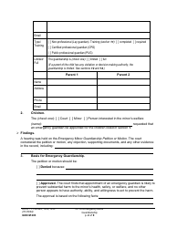 Form GDN M203 Order on Emergency Minor Guardianship - Washington, Page 2