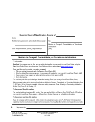 Form FL All Family191 Motion to Compel, Consolidate, or Terminate Arbitration - Washington