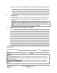 Form PO063 Motion to Modify or Terminate Protection Order - Washington, Page 2