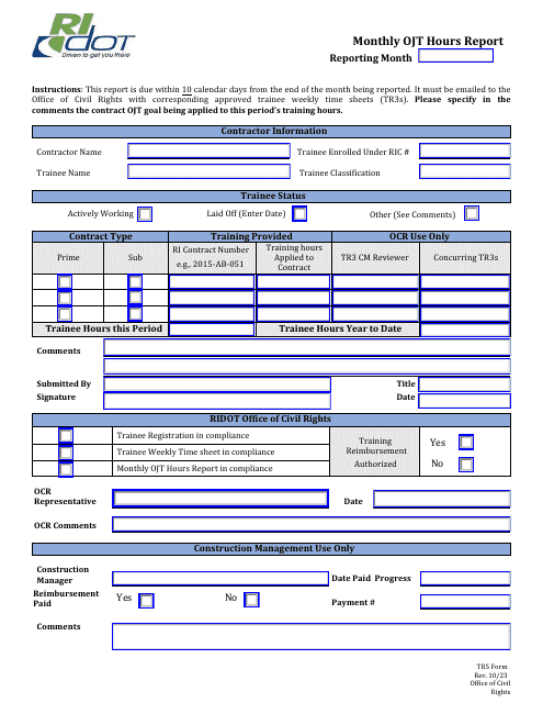 Form TR5  Printable Pdf