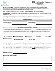 Form DBE-003 Dbe Participation Statement - Rhode Island