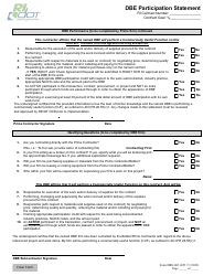 Form DBE-003 Dbe Participation Statement - Rhode Island, Page 2