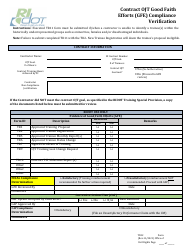 Document preview: Form TR12 Contract Ojt Good Faith Efforts (GFE) Compliance Verification - Rhode Island