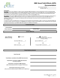 Document preview: Form DBE-006 Dbe Good Faith Efforts (GFE) Documentation - Rhode Island