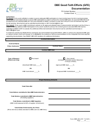 Form DBE-006 Dbe Good Faith Efforts (GFE) Documentation - Rhode Island