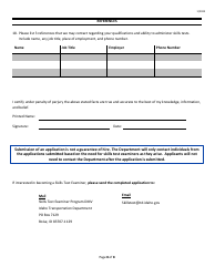 Skills Test Examiner Application - Idaho, Page 8