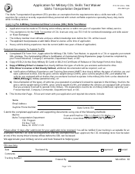Document preview: Form ITD3141 Application for Military Cdl Skills Test Waiver - Idaho