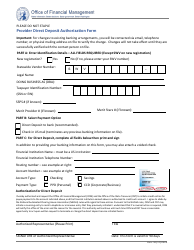 Provider Direct Deposit Authorization Form - Washington, Page 2