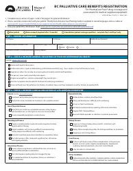 Form HLTH349 Bc Palliative Care Benefits Registration - British Columbia, Canada