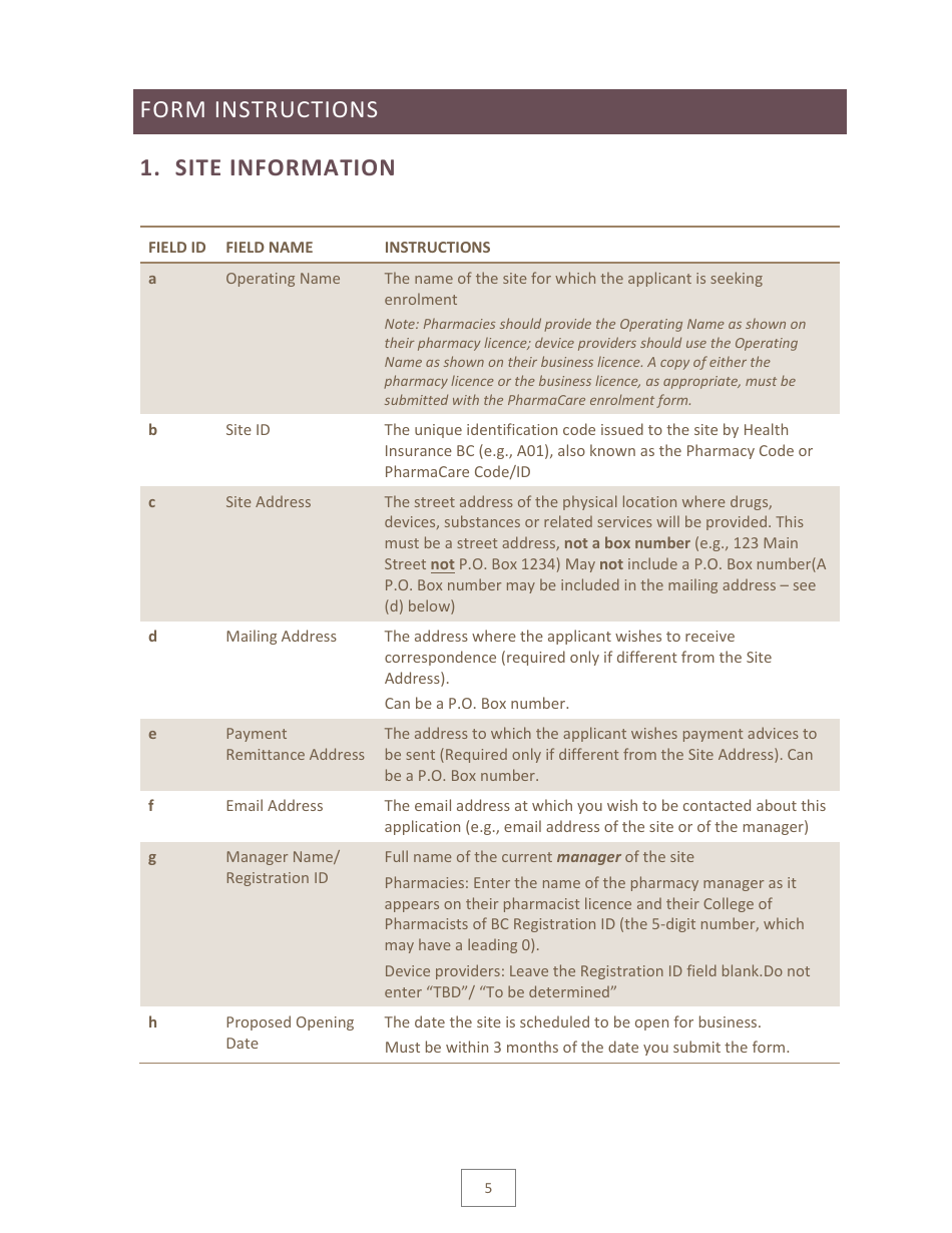Pharmacare Provider Enrolment Guide - British Columbia, Canada, Page 7