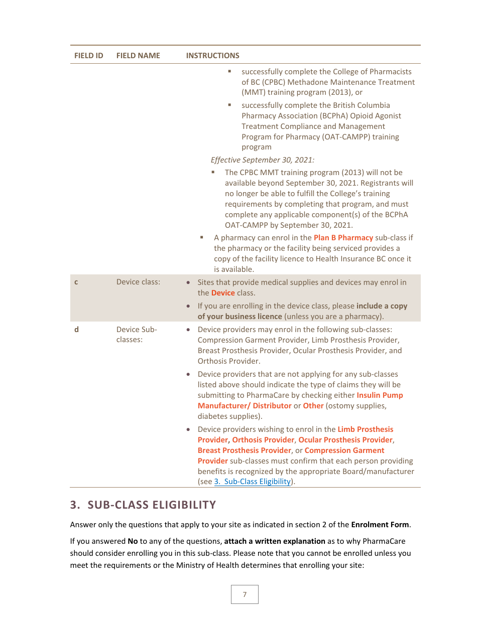 Pharmacare Provider Enrolment Guide - British Columbia, Canada, Page 9