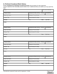 Form F252-088-000 Vocational Provider and Firm Application - Washington, Page 11