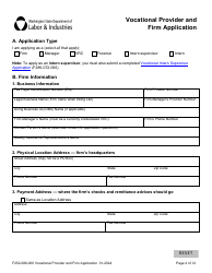 Form F252-088-000 Vocational Provider and Firm Application - Washington, Page 4